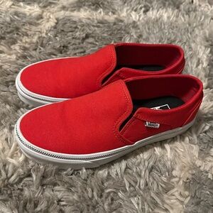 Red slip on vans!